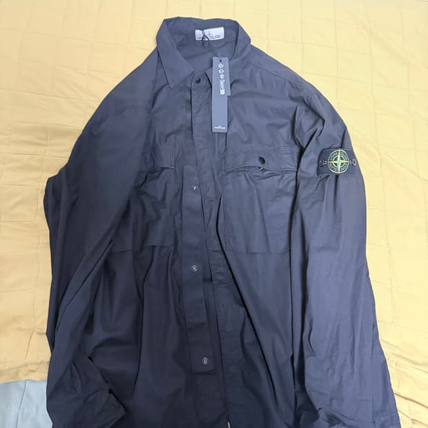 25SS 스톤아일랜드 스트레치코튼 오버셔츠 블랙 xxl