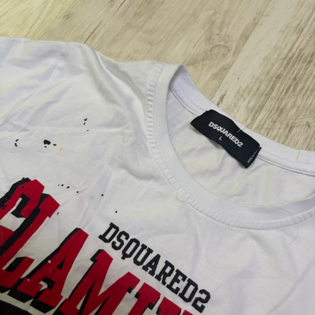 [L]DSQUARED2 GLAMHEAD 화이트 반팔티