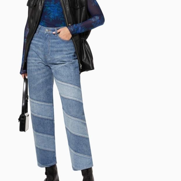 가니 미시 크롭 데님 