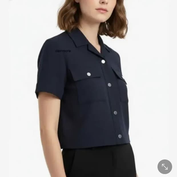 띠어리 크롭 네오테릭 트윌 반팔 자켓 14사이즈