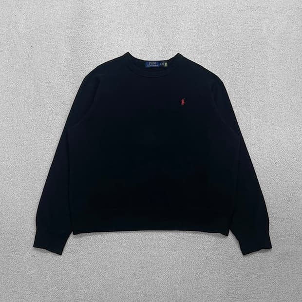 폴로 랄프로렌 포니 로고 크루넥 맨투맨 블랙
