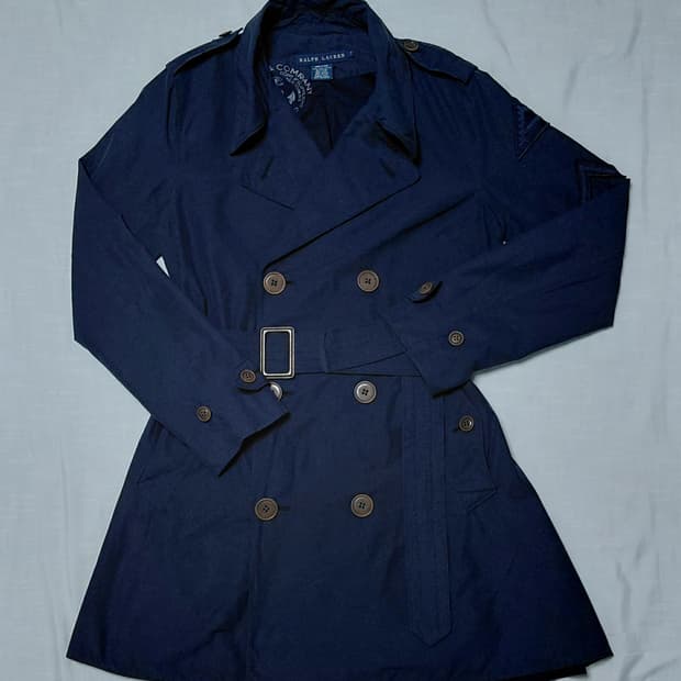 [정품] Ralph Lauren 네이비 밀리터리 패치 트렌치코트 (7)