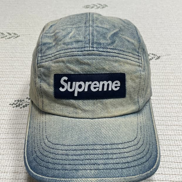 25FW 슈프림 워시드 치노 트윌 캠프캡 데님