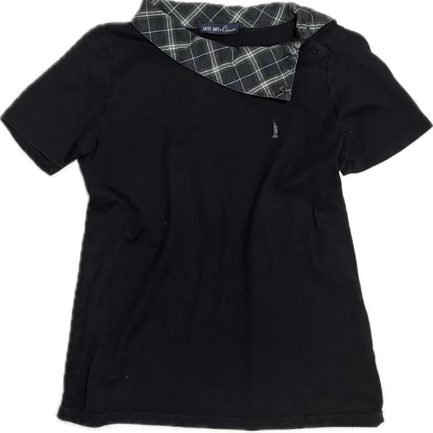Japanese vintage check point shortsleeve