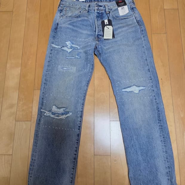 (32 30) 리바이스 501 셀비지 터콰이즈 리벳