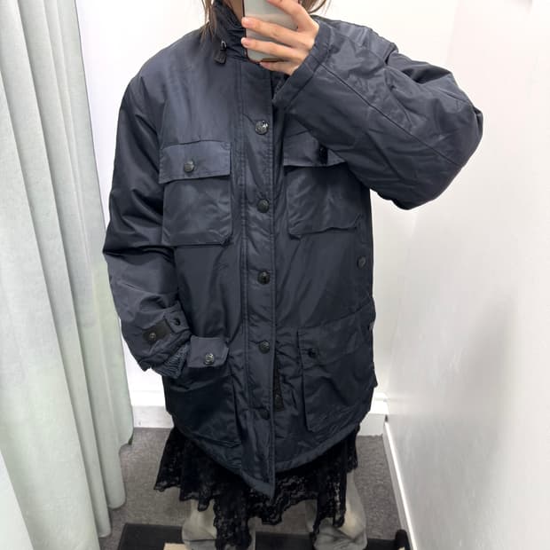 DKNY 네이비 사파리 패딩