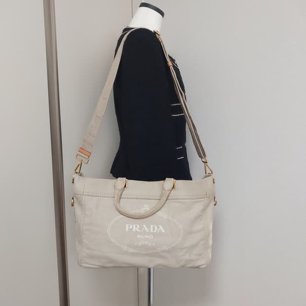 프라다 데님 카나파 캔버스 투웨이백 (정품)