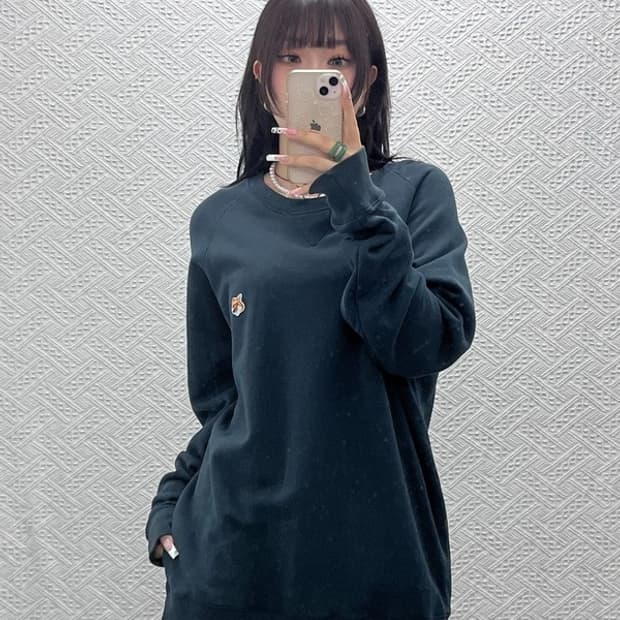 메종 키츠네 빈티지 스몰 폭스헤드 딥그린 맨투맨 XL C11201