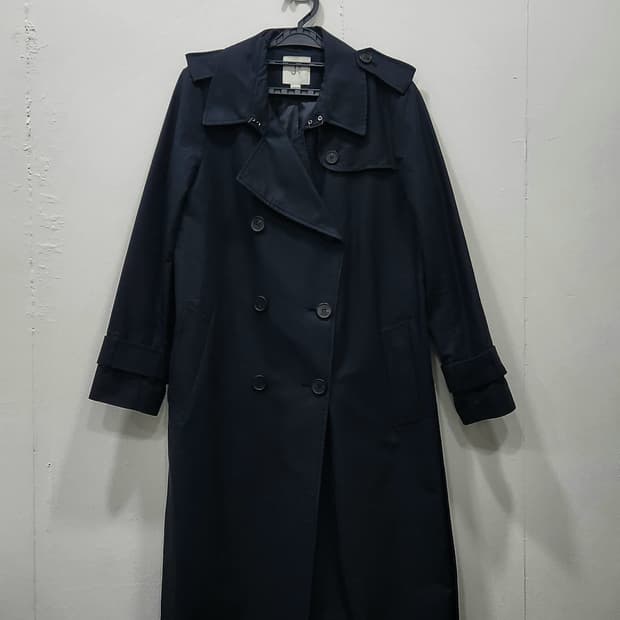[77] J BY 제이바이 롱 트렌치 코트 여성 77 네이비