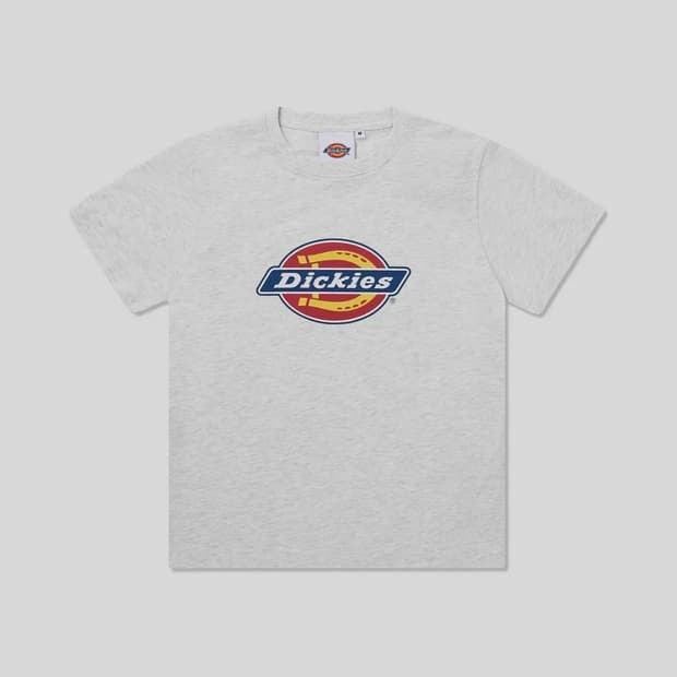 디키즈 슬림핏 트리 로고 티셔츠 White Melange