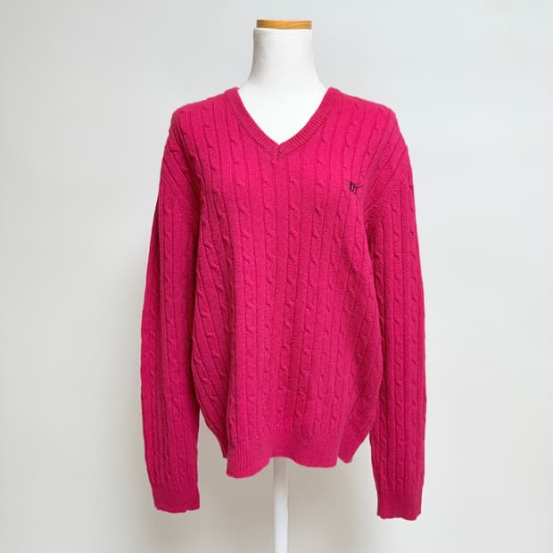 헨리코튼 울 100% 케이블 니트 M  