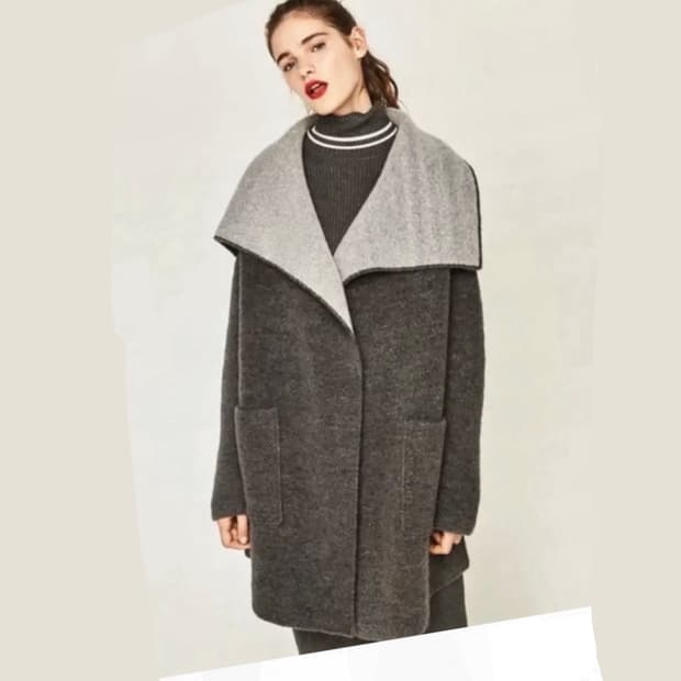 S) ZARA 오버핏 숄카라 가디건 롱가디건