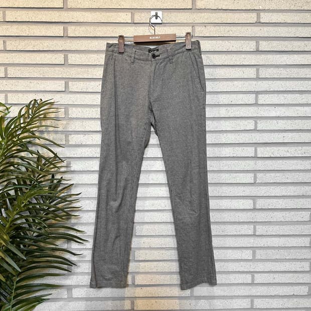 버버리 블랙라벨 하운즈투스 체크 울 슬랙스 사선포켓 디테일 슬림핏