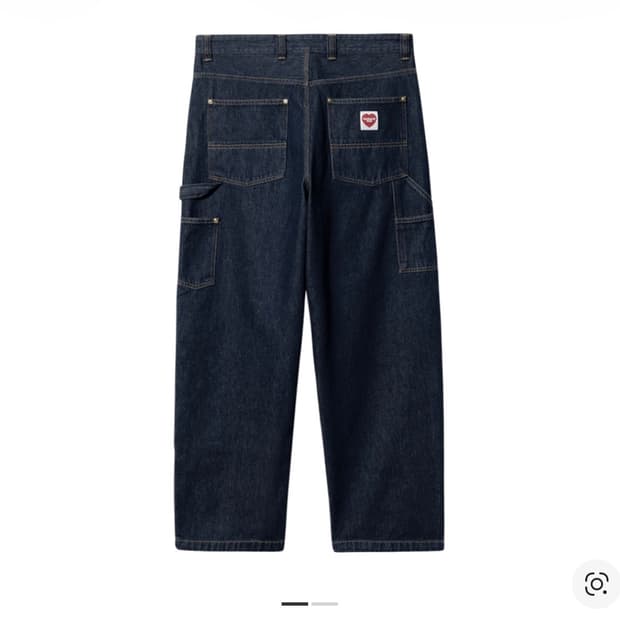 칼하트 WIP 내쉬 루즈 핏 더블 니 팬츠 블루 린스드 S