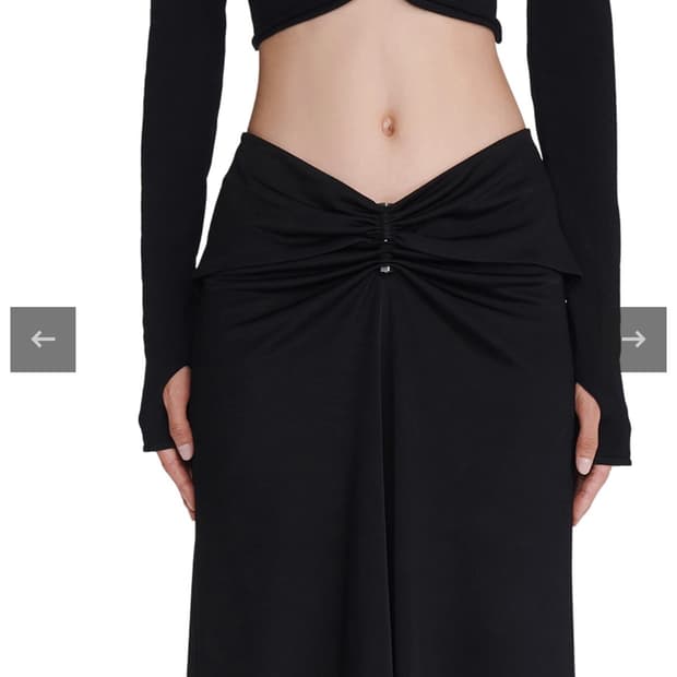 디온 리 dion lee GATHERED BOLT SKIRT BLACK