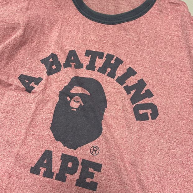 OG 베이프 링거 반팔티 핑크 