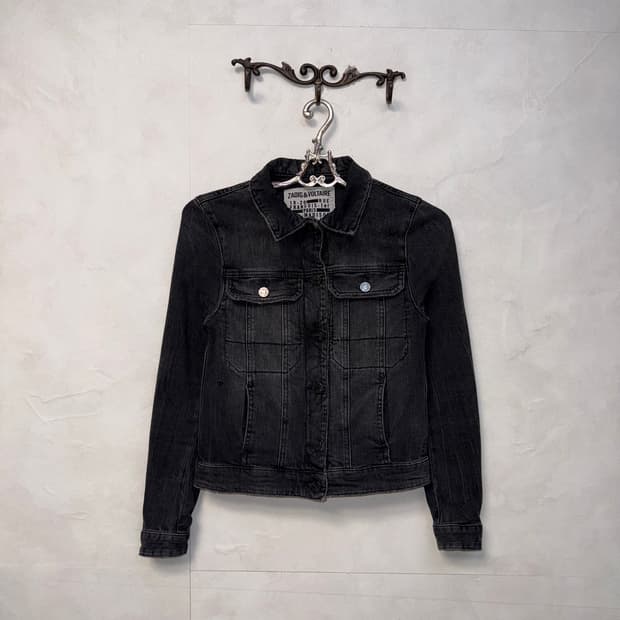 Zadig&Voltaire black denim zipup jacket