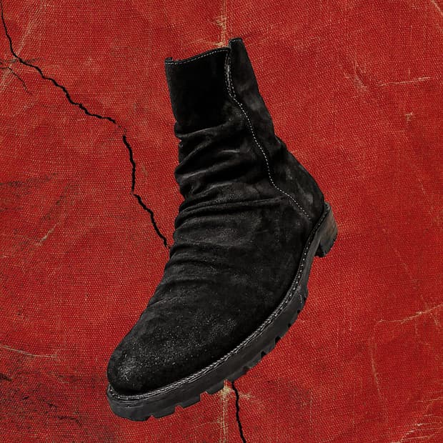 Japanese 하드 드레이프 블랙 스웨이드 부츠 (270) 