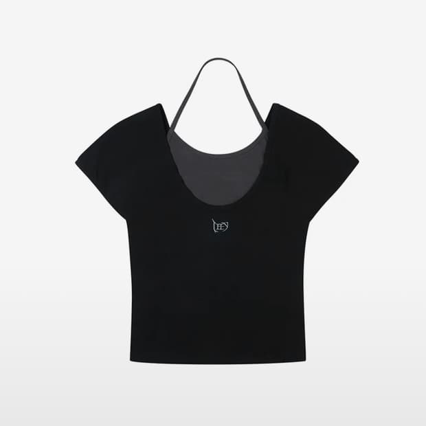 yeel HALTER BOAT-NECK SET TOP