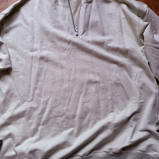 오라리 엘라스틱 하이게이지 스웻 하프 집 25SS 피스타치오 4