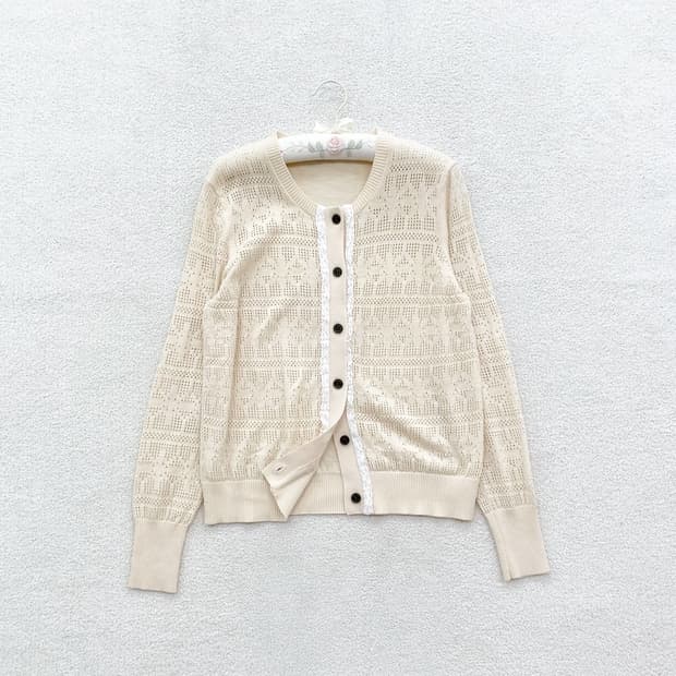 Burberry ♥ 버버리 크림아이보리 레이스 가디건