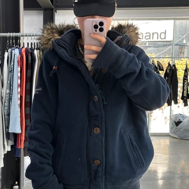 아베크롬비 울프죠 버튼 셰르파 점퍼