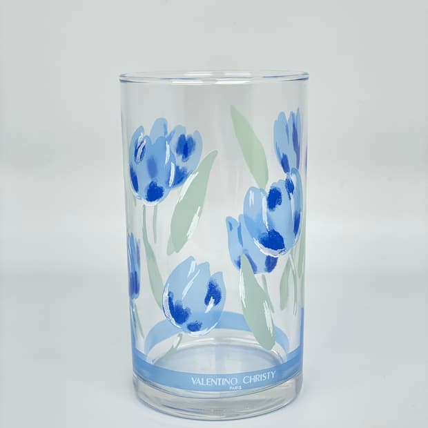 발렌티노 크리스티 튤립 유리잔 블루 1p