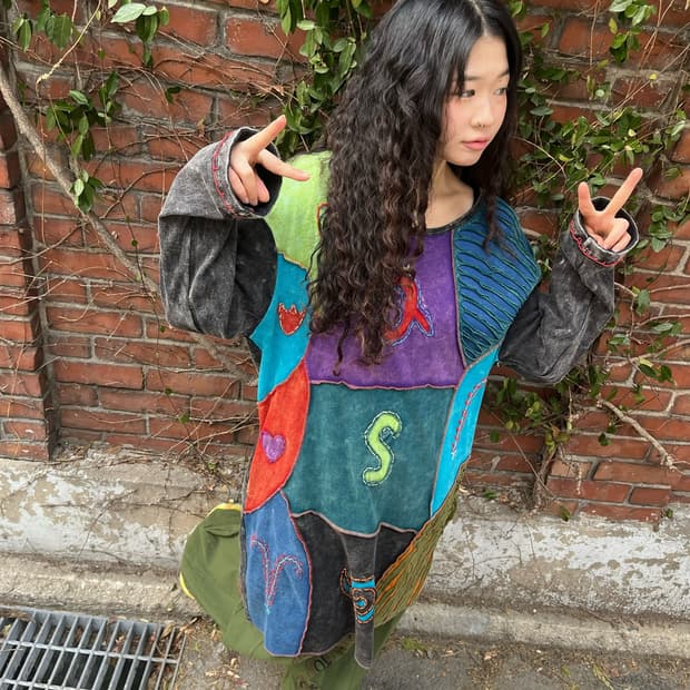 히피 패치워크 원피스