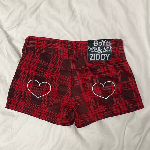 [ziddy / 나나 펑크깔] 레드체크 치마바지 