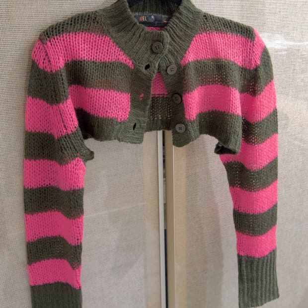 돌스킬 delia*s 스트라이프 니트 가디건