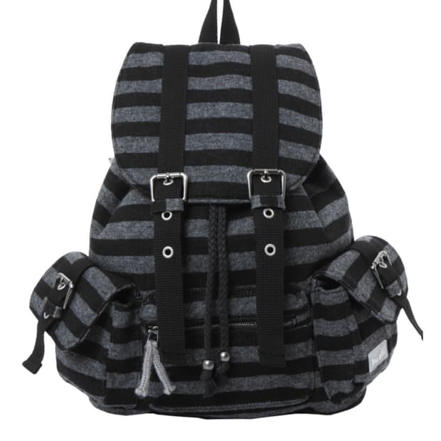 탠스댄스Wool stripe backpack_black