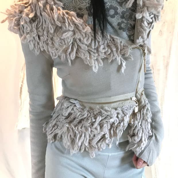 Y2k fur detail jacket