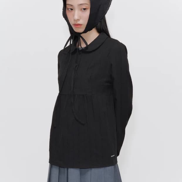 미세키서울 Round collar shirt BLACK