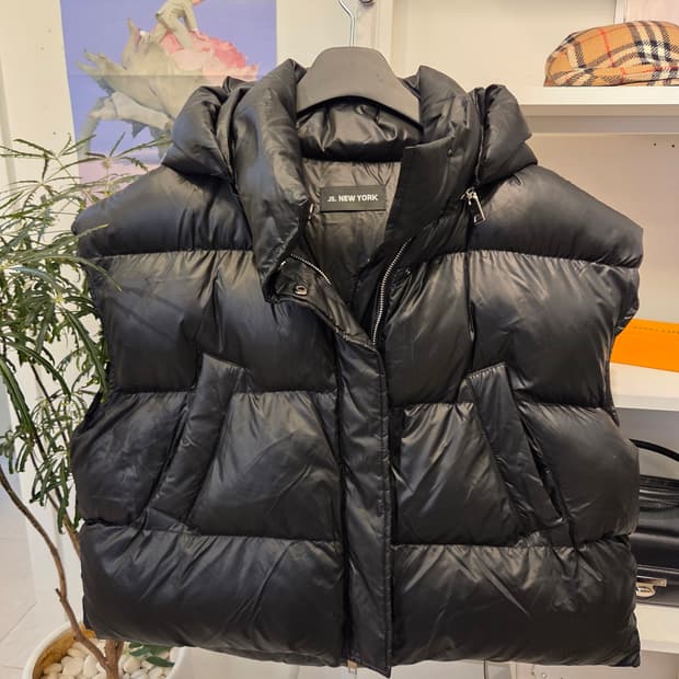 JS.NEW YORK JS뉴욕 오버핏 후드 집업 패딩 베스트