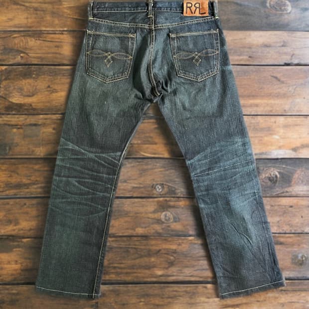 00s RRL 로우 스트레이트 셀비지 데님 팬츠 Made in USA