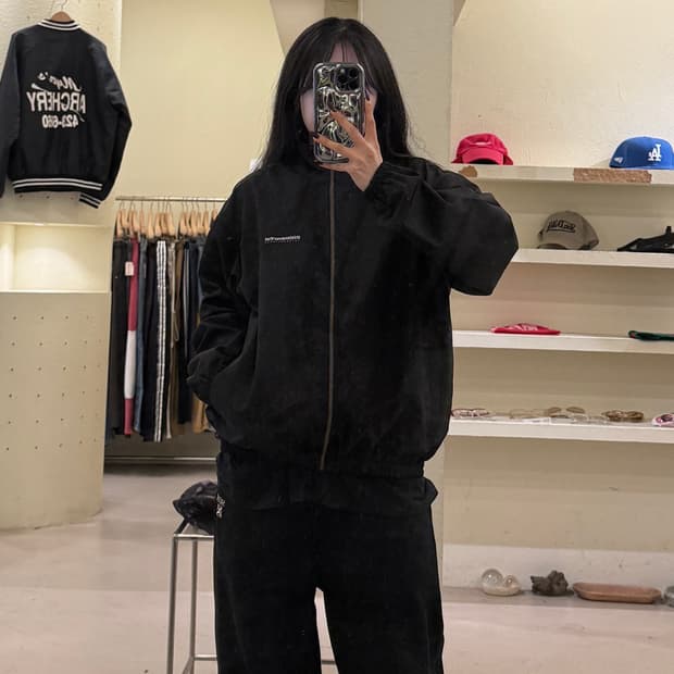 디스이즈네버댓 오버핏 팀자켓 블랙 U1553