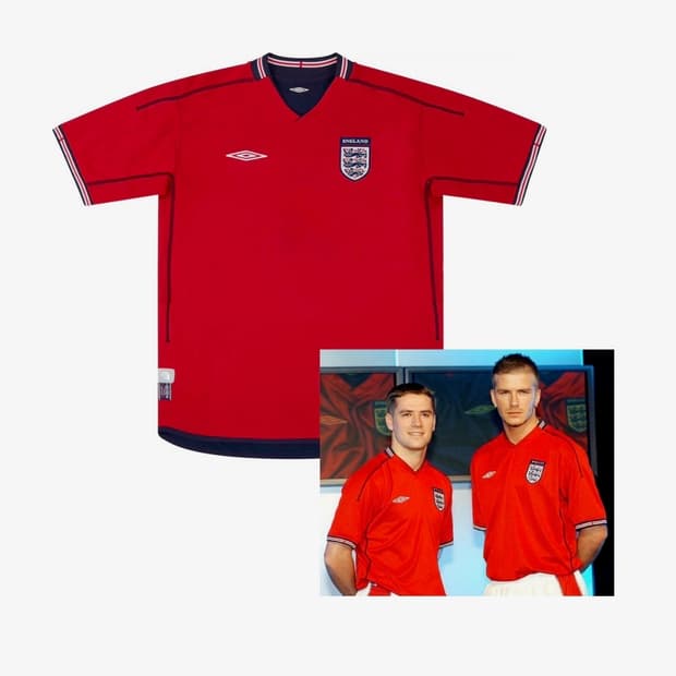 Umbro England 2002-2004 원정 공식 정품 축구 유니폼