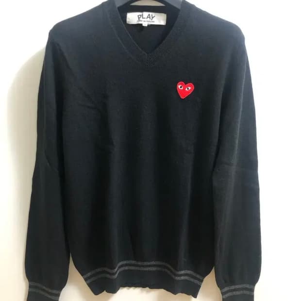 꼼데가르송 정품 브이넥 울니트