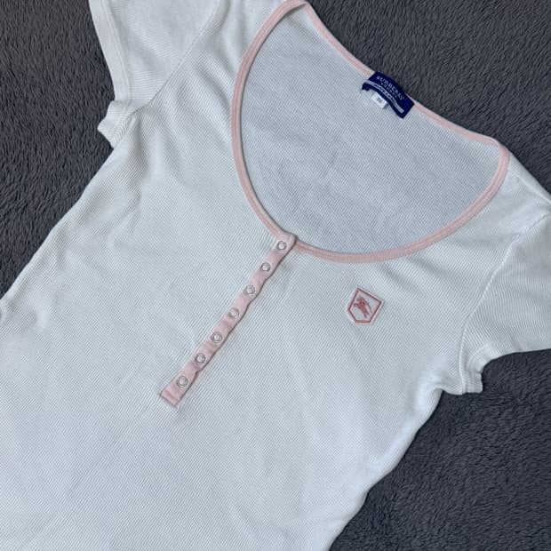 버버리 블루라벨 딸기우유 핀터깔 딱붙티