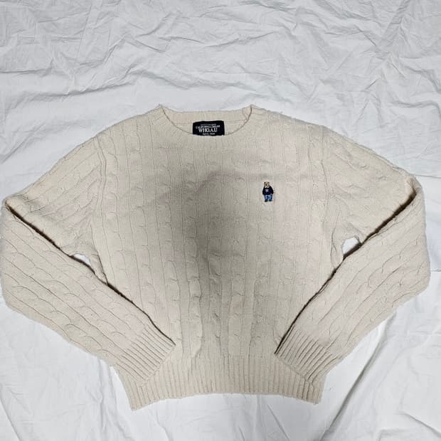 후아유 핀터깔 y2k 크롭 케이블 니트 꽈배기 니트 S