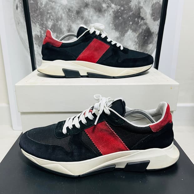 정품 10) 톰포드 자가 스웨이드 레드 스니커즈 280