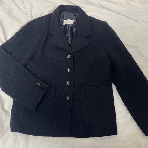 다크네이비 부클 자켓