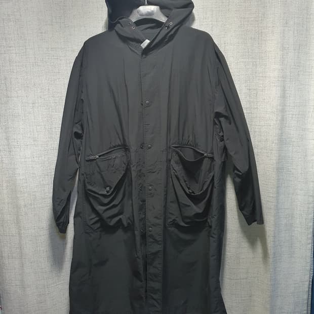 언어펙티드 홀겹 바람막이  바스락 롱 후드 코트 L