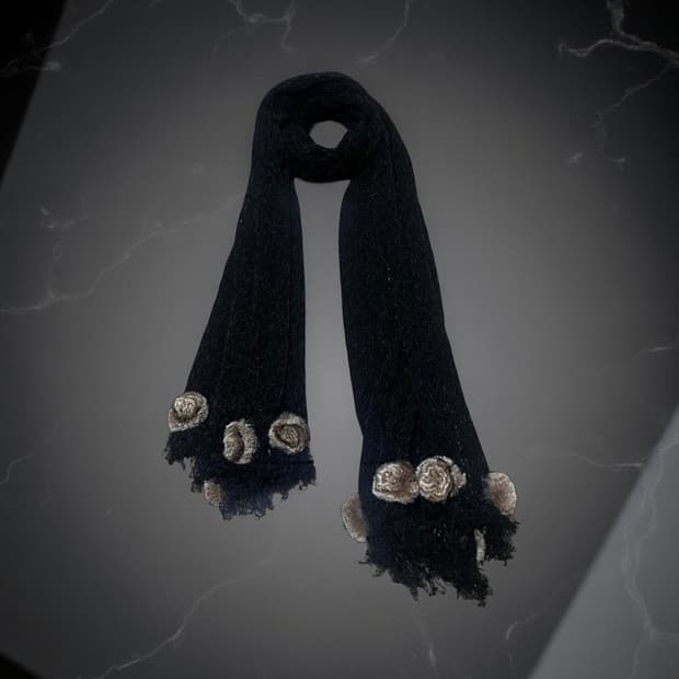 Vintage mink flower muffler