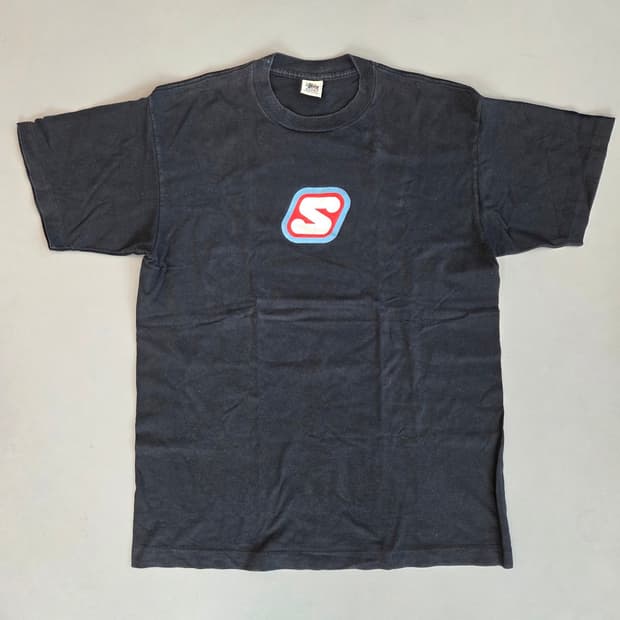 XL 90s 올드 스투시 S 로고 티 셔츠 Made in USA