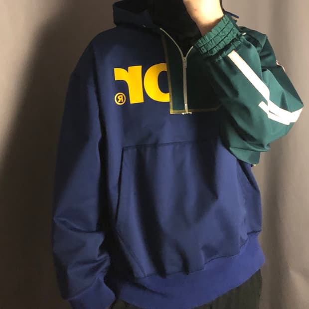 컬러 하프집업 도킹 후드