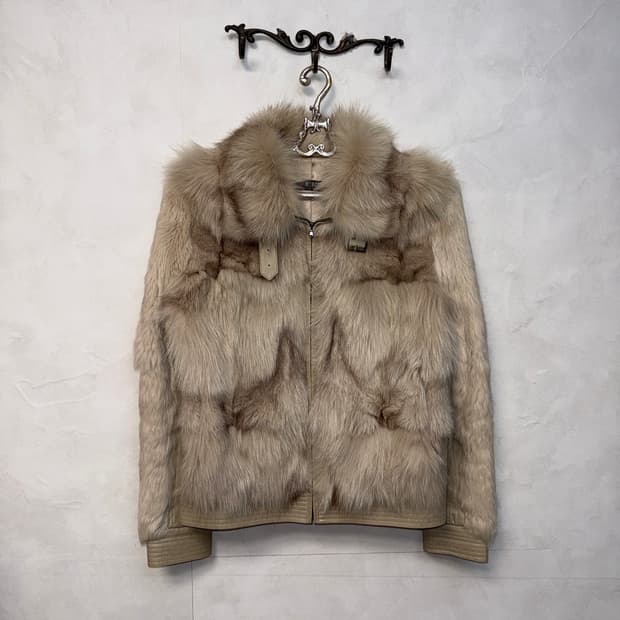 Morgan ivory lamb skin/fox&rabbit fur jk