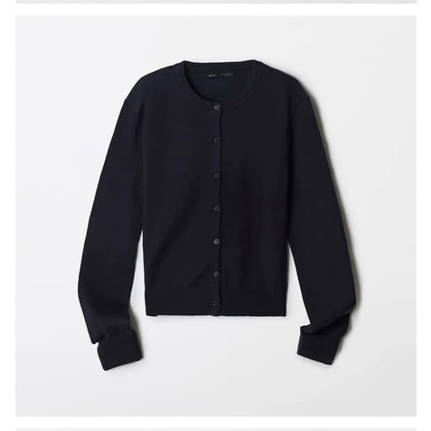 스파오 소프트얀 라운드넥 가디건 카디건 블랙