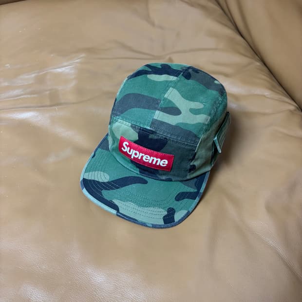 슈프림 캠프캡 모자 박스로고 밀리터리 카고 우드랜드 카모