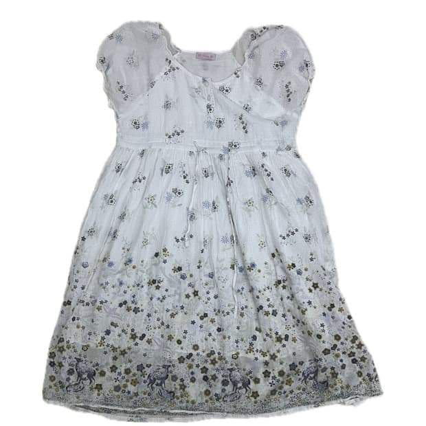 하구미 잔꽃 도트 퍼프 원피스